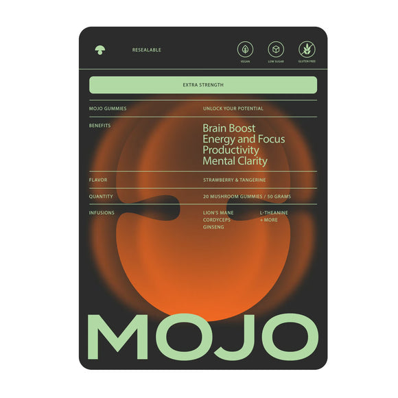 MOJO Gummies Extra Strength - Strawberry & Tangerine, 20 Gummies (20 Servings)