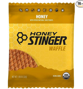 Honey Stinger Organic Honey Waffle | Energy Stroopwafel for Exercise, Endurance and Performance | Sports Nutrition for Home & Gym, Pre and Post Workout | Box of 16 Waffles, 16.96 Ounce (Pack of 16)