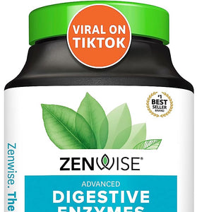 Zenwise Digestive Enzymes with Probiotics and Prebiotics for Digestive Health, Bloating Relief for Women and Men, Enzymes for Digestion with Prebiotics and Probiotics for Gut Health - 180 Count