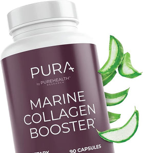 Marine Collagen and Hyaluronic Acid Supplements, Aloe Vera Leaf Gel and Vitamin E-Beauty Focus Collagen Peptides Pills–Collagen Supplements With Hyaluronic Acid for Hair Skin Nails-90 Collagen Caps