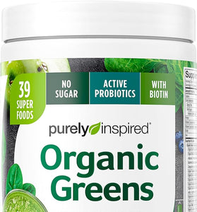 Greens Powder Smoothie Mix Purely Inspired Organic Greens Powder Superfood, Unflavored, 24 Servings (Package May Vary), 8.54 Ounce (Pack of 1)