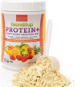 Organic Vegan Protein Smoothie Mix | Mild Natural Flavor with a Hint of Sweetness | Make Your Smoothie a Complete Meal | Gluten Free, USDA Organic Certified, KSA Kosher, Non-GMO w/ Ancient Grains & Vitamins | 24 Oz by BlenditUp