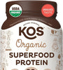 KOS Vegan Protein Powder Erythritol Free, Chocolate - Organic Pea Protein Blend, Plant Based Superfood Rich in Vitamins & Minerals - Keto, Dairy Free - Meal Replacement for Women & Men, 28 Servings