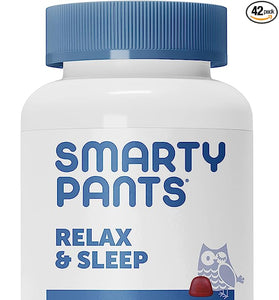 Smarty Pants Relax and Sleep Gummies with Melatonin, Ashwagandha, and Chamomile, Natural Sleep Aid, Gluten-Free & Vegan Supplement to Support Relaxation, 42 Count, 21 Day Supply