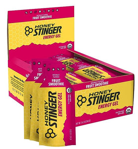 Honey Stinger Organic Fruit Smoothie Energy Gel | Gluten Free & Caffeine Free | For Exercise, Running and Performance | Sports Nutrition for Home & Gym, Pre and Mid Workout | 24 Pack, 26.4 Ounce