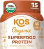 KOS Vegan Protein Powder, Salted Caramel Coffee - Low Carb Pea Protein Blend, Organic Plant Superfood Rich in Vitamins & Minerals - Keto, Dairy Free - Meal Replacement for Women & Men - 15 Servings