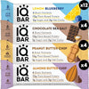 IQBAR Brain and Body Keto Protein Bars - Chocolate Lovers Variety and Lemon Blueberry - 12 Count Energy Bars - Low Carb Protein Bars - High Fiber Vegan Bars Low Sugar Meal Replacement Bars