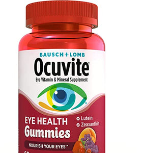 Ocuvite Vitamin & Mineral Supplement for Eye Health Adult Gummies, Contains Lutein & Zeaxanthin, Bausch, 60 Count