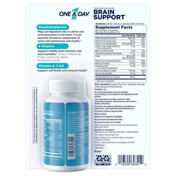 One A Day Multivitamin with Brain Support, 90 Capsules