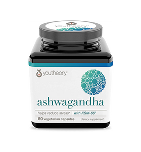Youtheory Ashwagandha 60 Count (1 Bottle)