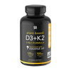 Vitamin D3 + K2 with Organic Virgin Coconut Oil | Plant-Based Vegan D3 (5000iu) with MK7 Vitamin K2 (100mcg) from Chickpea | Non-GMO & Vegan Certified (60 Veggie Softgels)