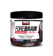 Forebrain Gummies Nootropic Brain Support Supplement for Memory and Focus, Brain Vitamin with COGNIGRAPE and Huperzine A, Focus Gummies to Support Recall and Sharpness, Force Factor, 60 Gummies