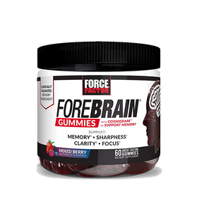 Forebrain Gummies Nootropic Brain Support Supplement for Memory and Focus, Brain Vitamin with COGNIGRAPE and Huperzine A, Focus Gummies to Support Recall and Sharpness, Force Factor, 60 Gummies