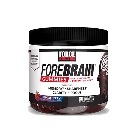 Forebrain Gummies Nootropic Brain Support Supplement for Memory and Focus, Brain Vitamin with COGNIGRAPE and Huperzine A, Focus Gummies to Support Recall and Sharpness, Force Factor, 60 Gummies
