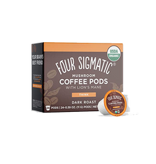Four Sigmatic Mushroom Coffee K-Cups, Organic and Fair Trade Coffee with Lions Mane, Chaga, & Mushroom Powder, Focus & Immune Support, 24 Count