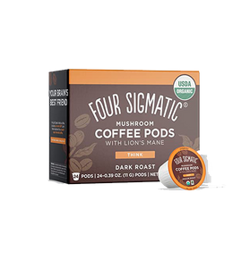 Four Sigmatic Mushroom Coffee K-Cups, Organic and Fair Trade Coffee with Lions Mane, Chaga, & Mushroom Powder, Focus & Immune Support, 24 Count