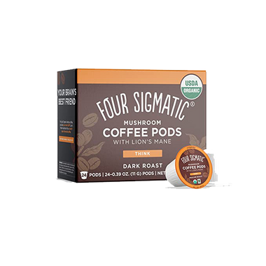 Four Sigmatic Mushroom Coffee K-Cups, Organic and Fair Trade Coffee with Lions Mane, Chaga, & Mushroom Powder, Focus & Immune Support, 24 Count