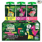 GoGo squeeZ fruit & veggieZ Dino Kids Snacks Variety Pack, 3.2 oz. (20 Pouches)