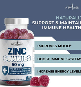 Zinc Gummies 50mg High Potency Immune Booster Zinc Supplement, 120 count