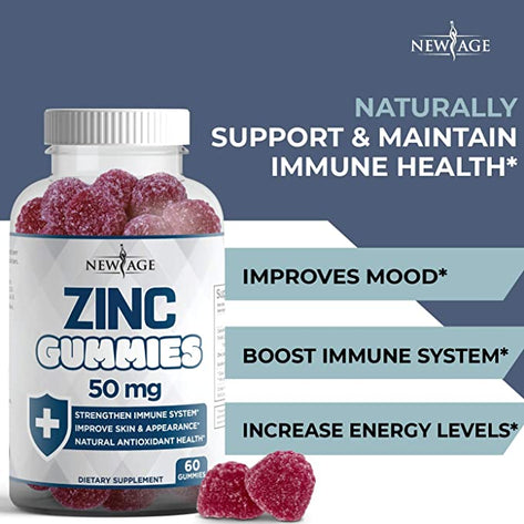 Zinc Gummies 50mg High Potency Immune Booster Zinc Supplement, 120 count