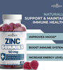 Zinc Gummies 50mg High Potency Immune Booster Zinc Supplement, 120 count